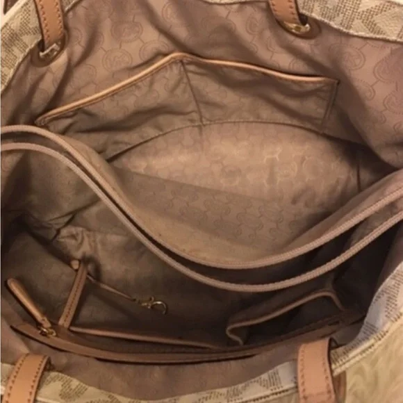 Michael Kors Cream and Tan Signature Tote - Picture 4 of 4